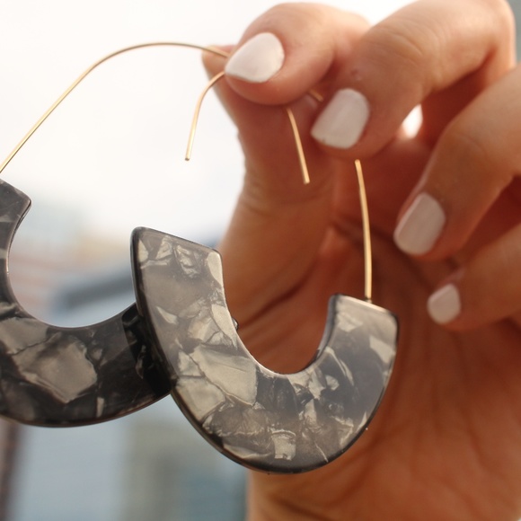 Anthropologie Jewelry - ANTHRO Baublebar Crescent Hoops Black earrings